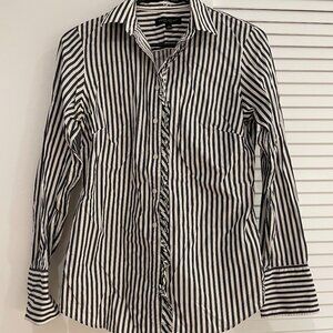 Banana Republic Striped Riley Shirt with Ruffles
